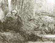 Jean Francois Millet Shepherdess sitting oil painting reproduction